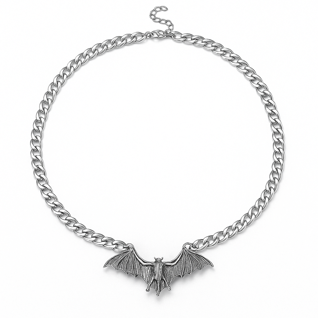 Nocturnal Bat Chain Choker Necklace
