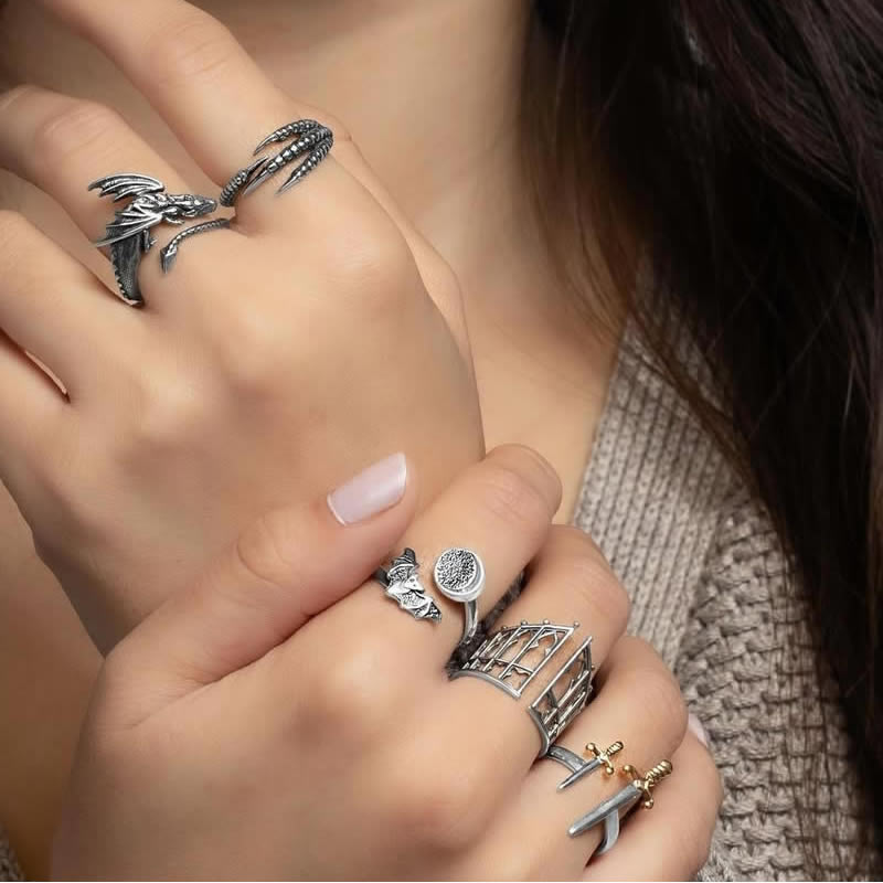 Sterling Silver Gothic Gate Ring
