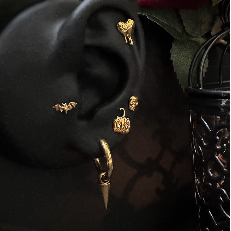 Gothic gold earrings