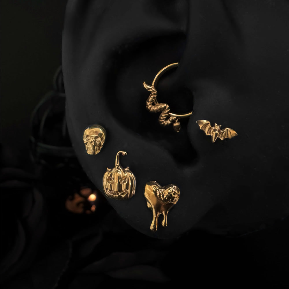 Gold gothic earrings