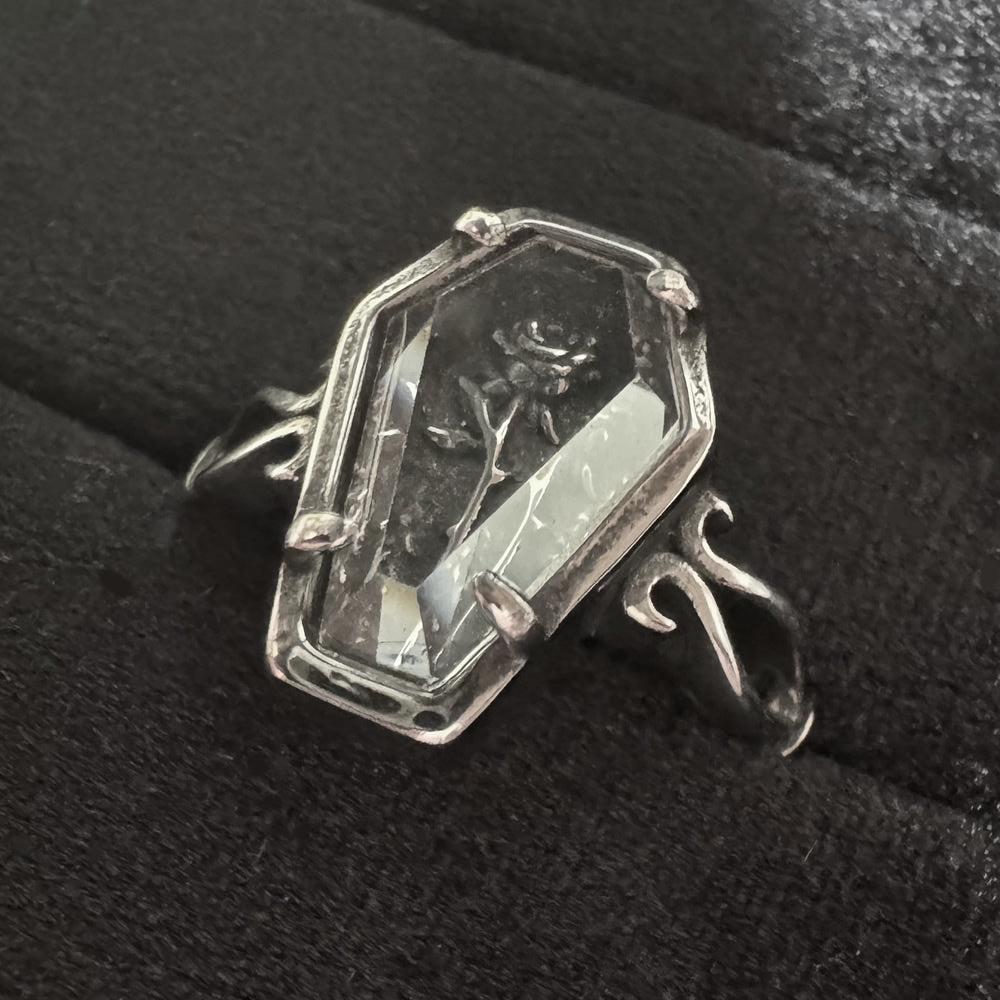 Gothic Rose Glass Crypt Ring