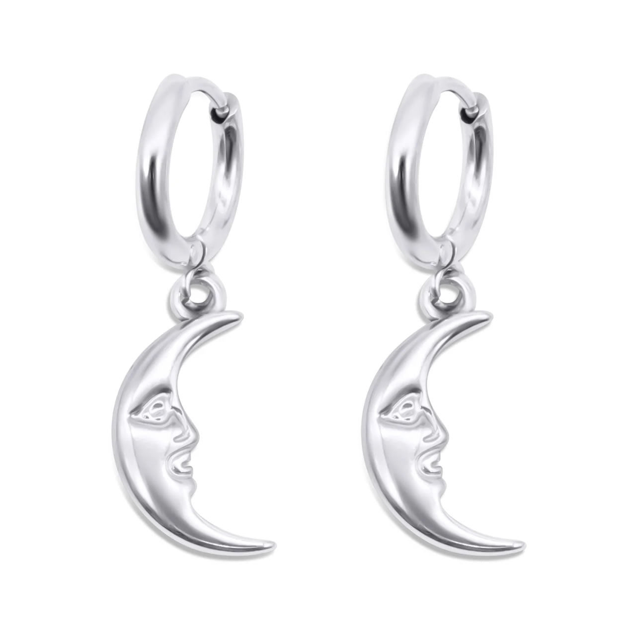 Man In The Moon Hoop Earrings