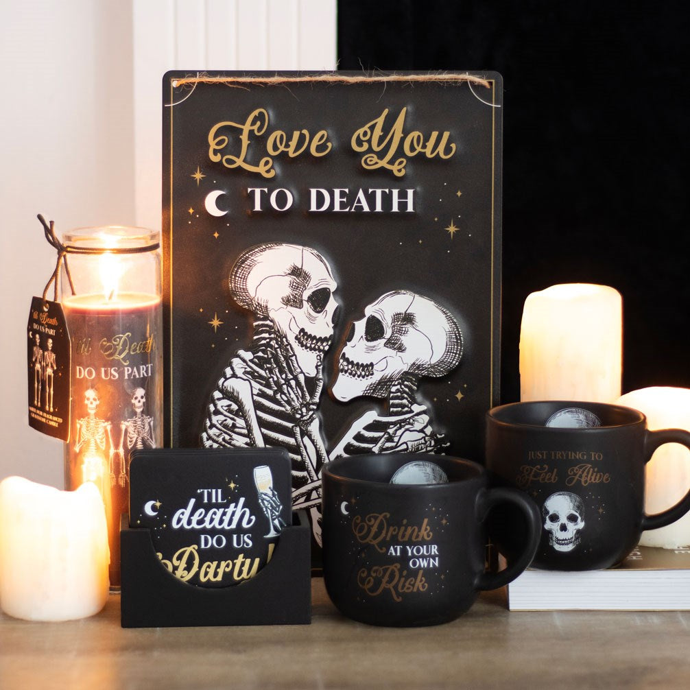 Til Death Gothic Amber Noir Tube Candle