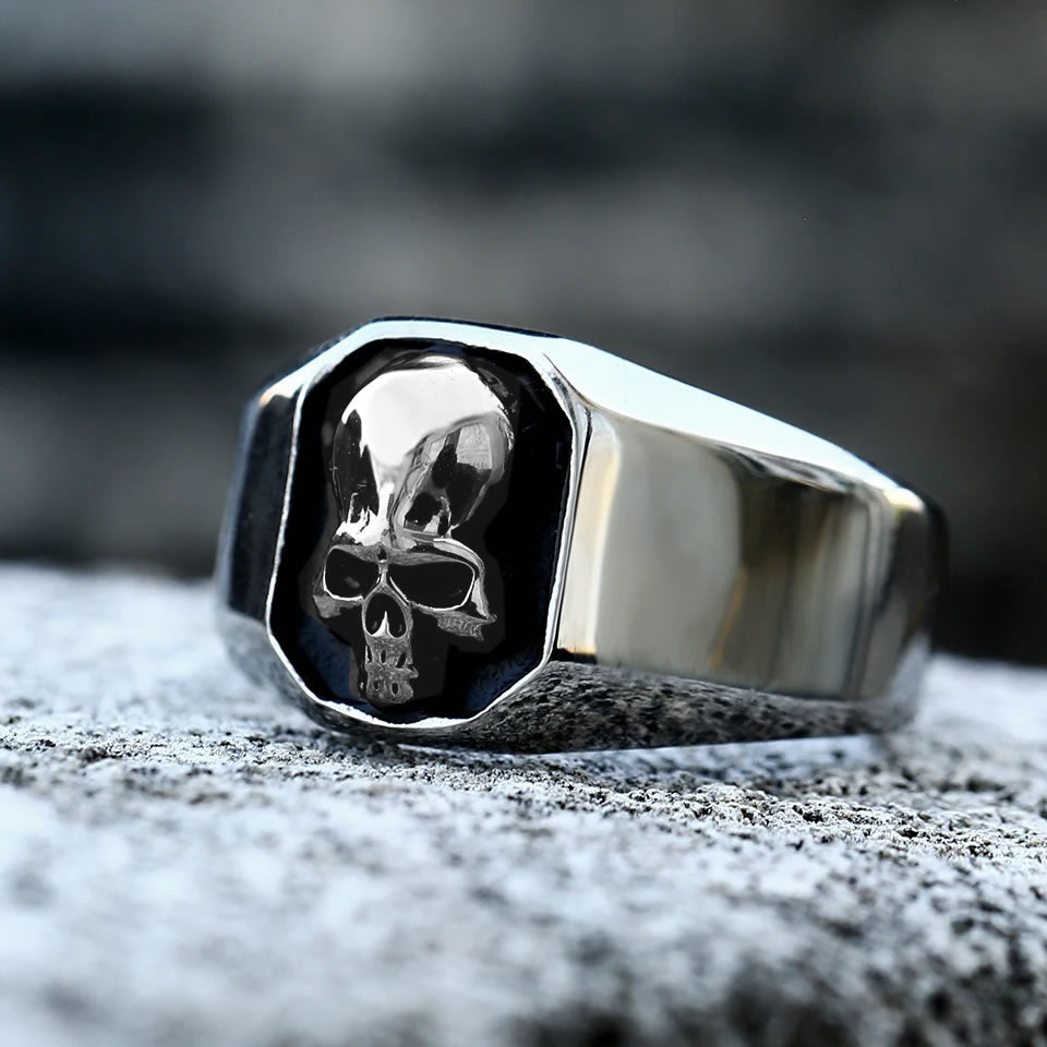 Stainless Steel Skull Signet Ring