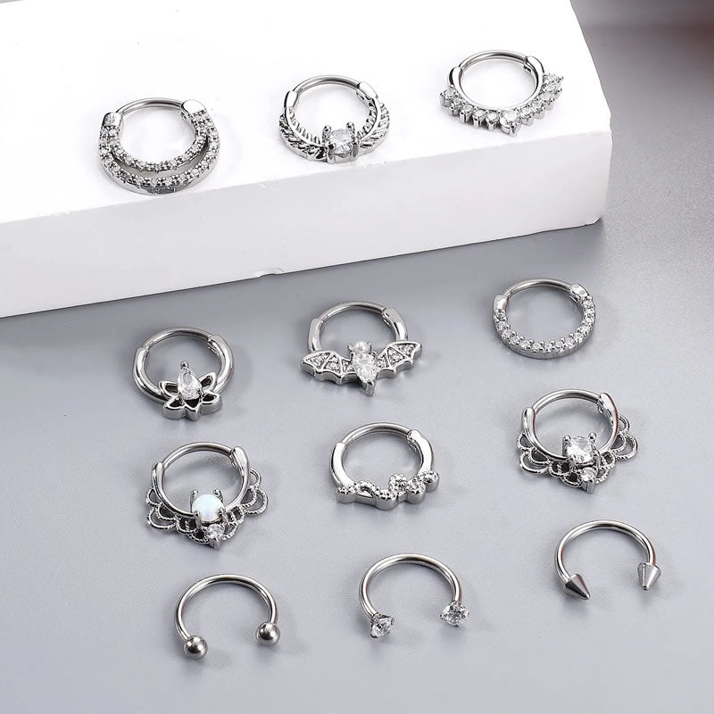 Opal Rope Detail Septum/Cartilage Ring