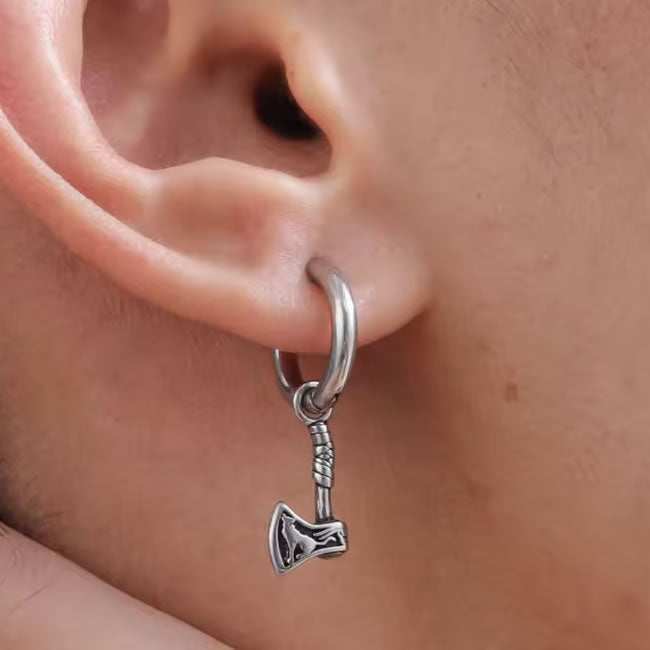 Viking Axe Hoop Earrings