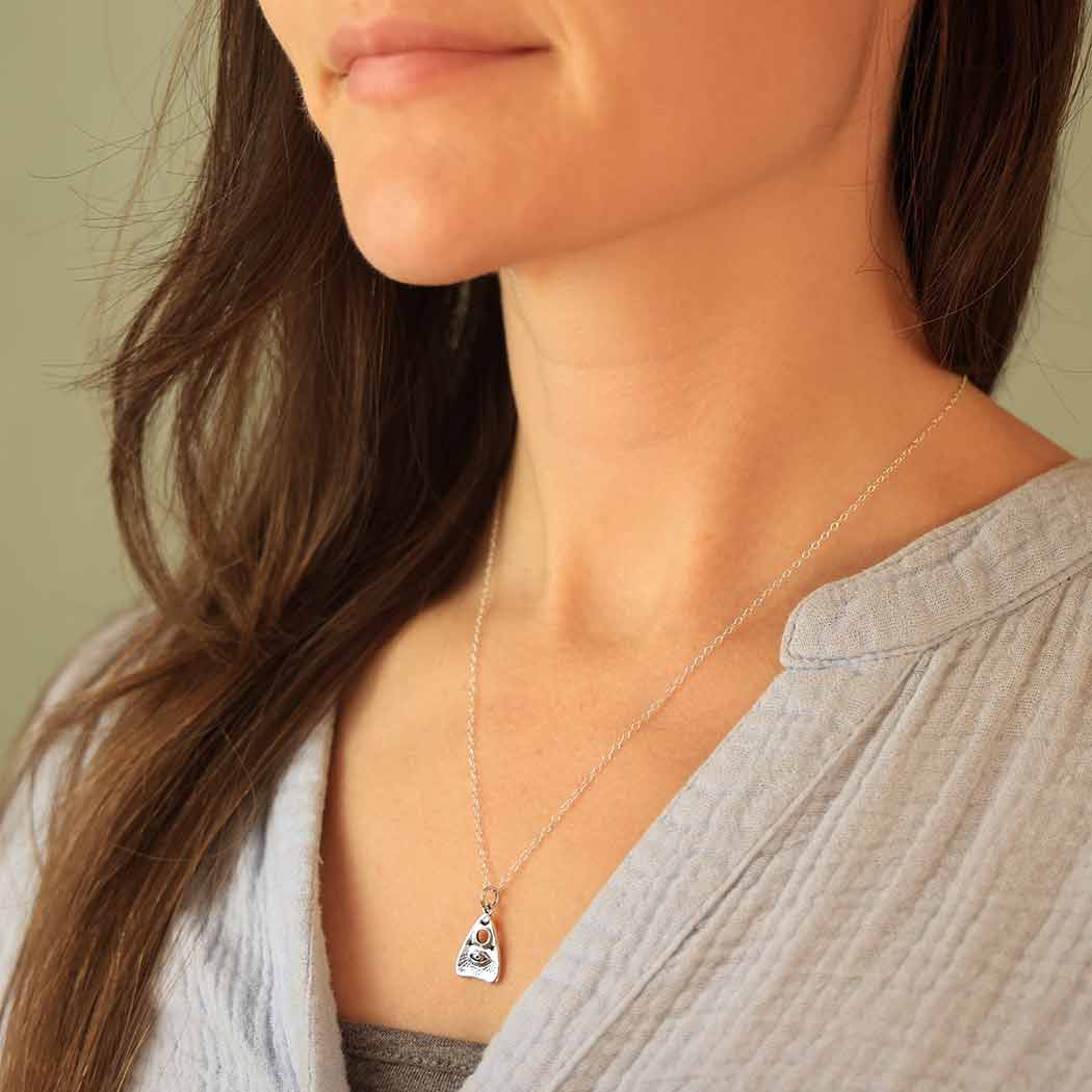 Silver Ouija Planchette Charm Necklace