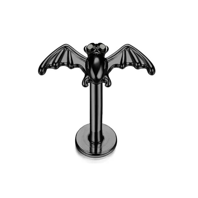 Black Bat Cartilage Stud Earring