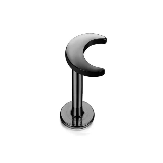 Black Moon Cartilage Stud Earring