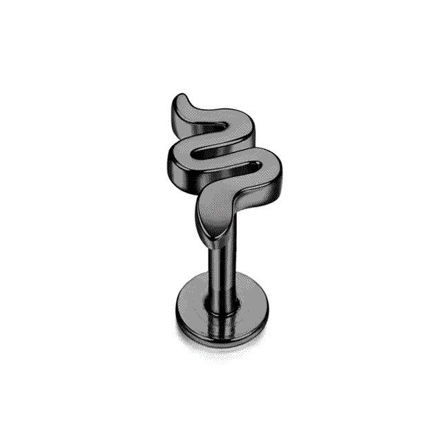 Black Snake Cartilage Stud Earring