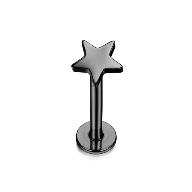 Black Star Cartilage Stud Earring