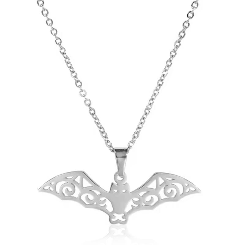 Flying Bat Filigree Cut-Out Pendant
