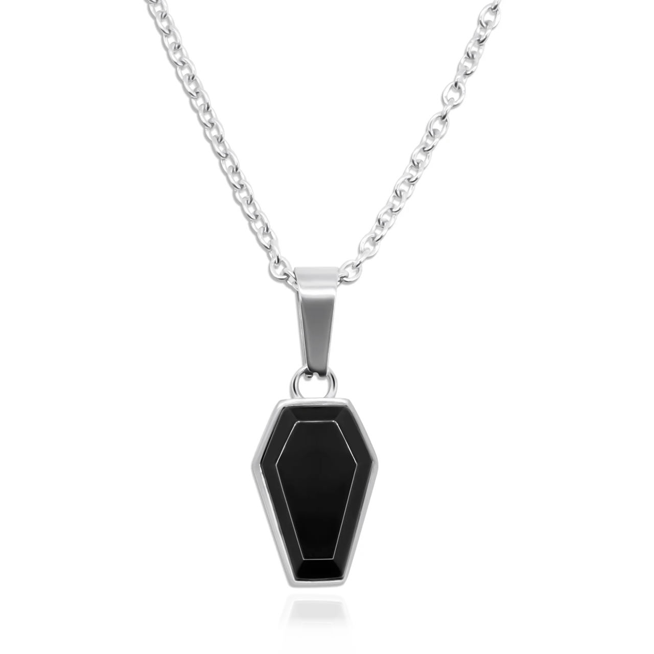 Crypt Black Coffin Pendant Necklace