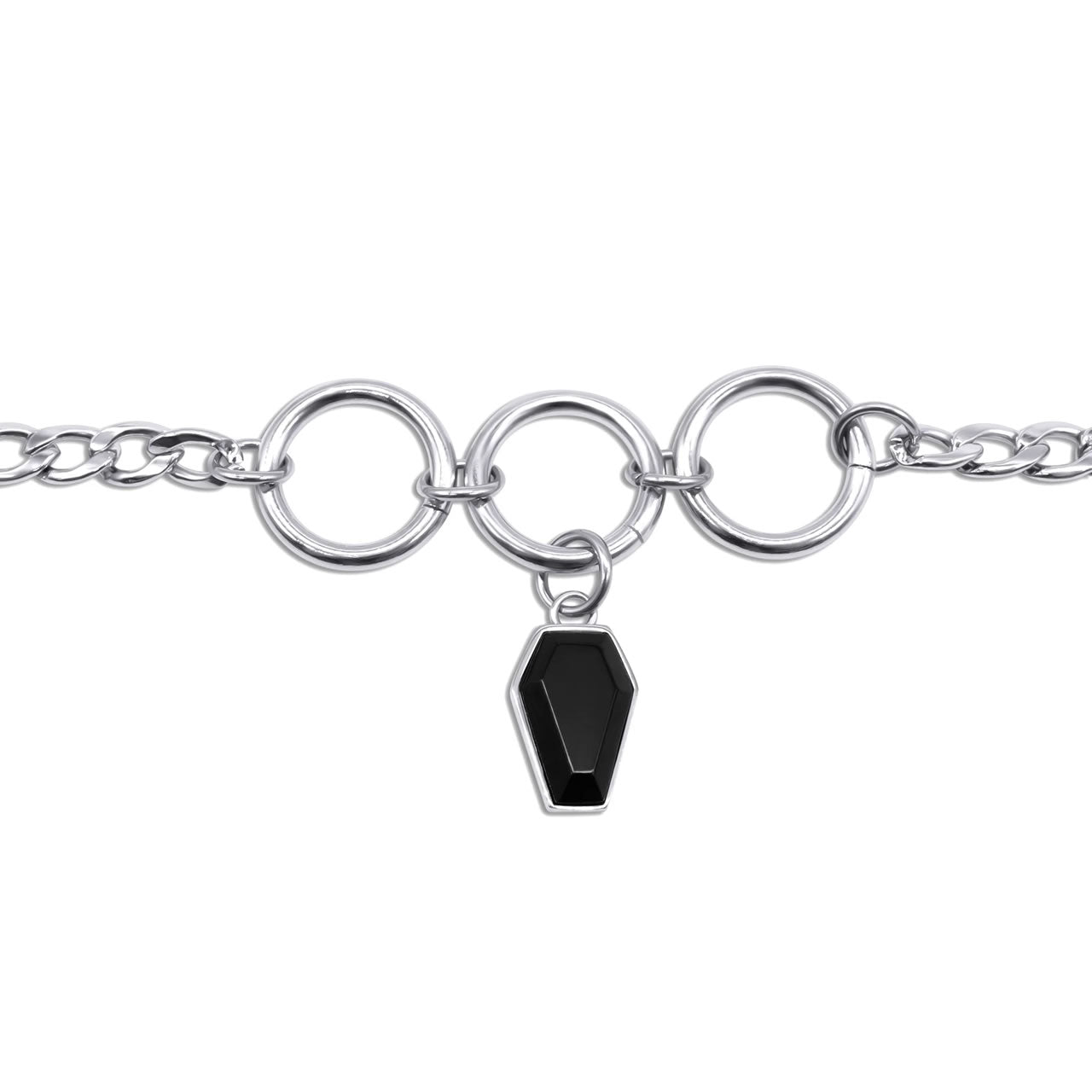 Crypt Black Coffin O-Ring Choker Necklace