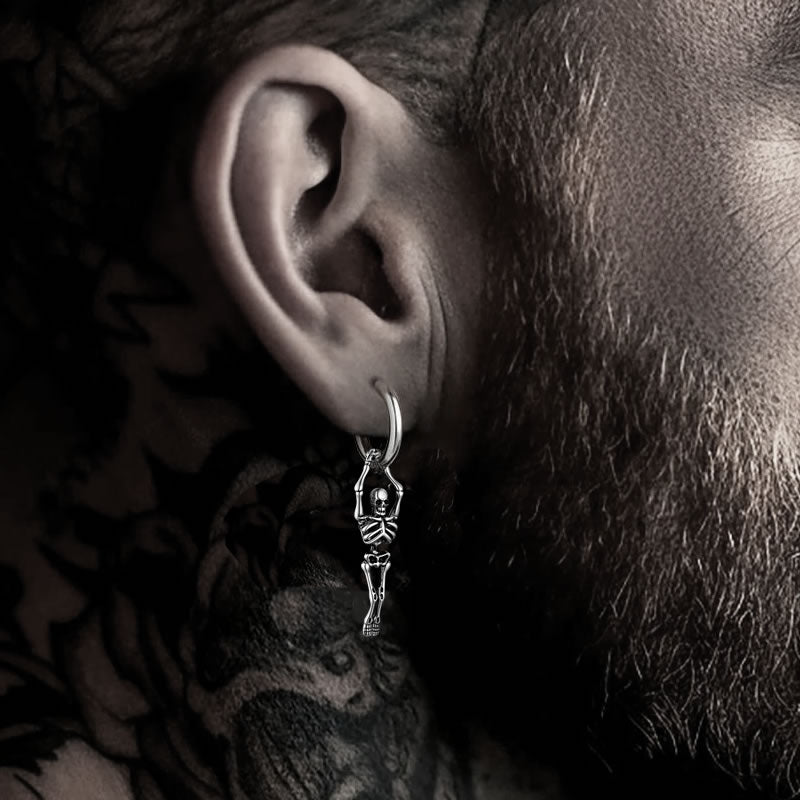 Hanging Skeleton Hoop Earrings
