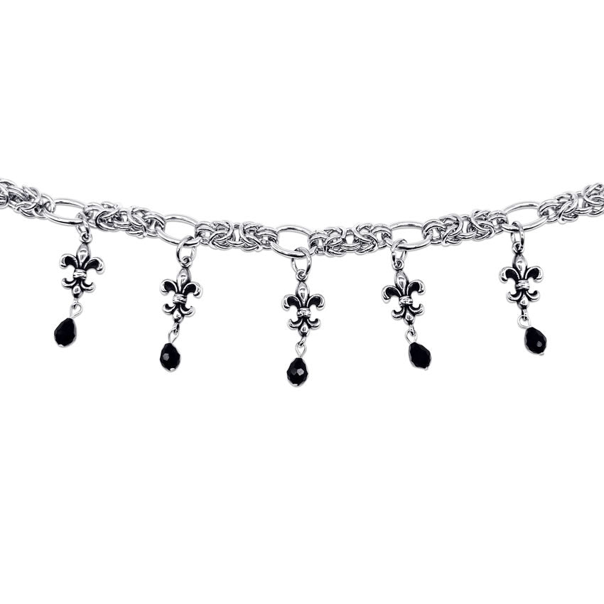Fleur De Lis Choker Chain Necklace
