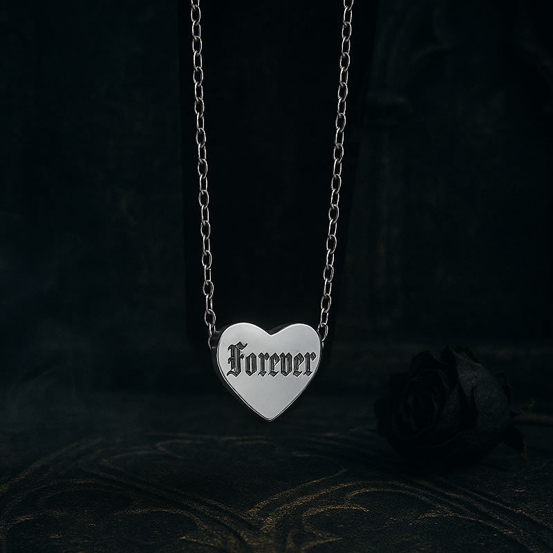 Personalised Gothic Font Heart Necklace