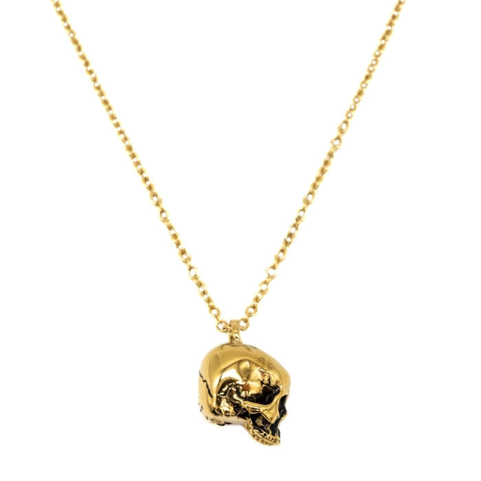 Gold skull necklace