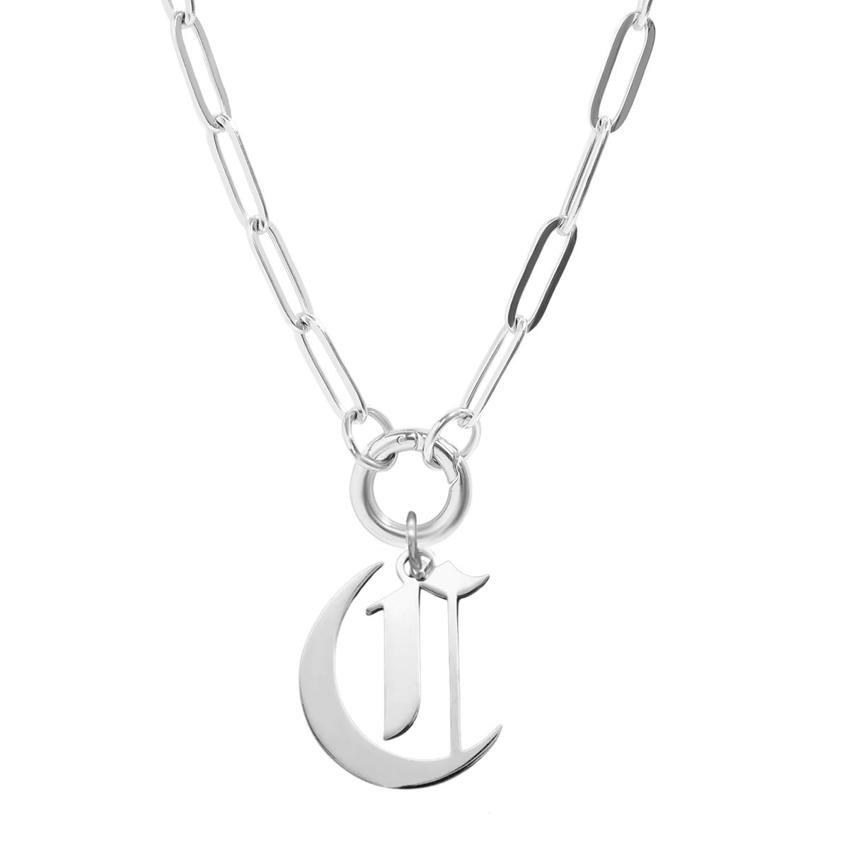 Gothic Font Initial Necklace