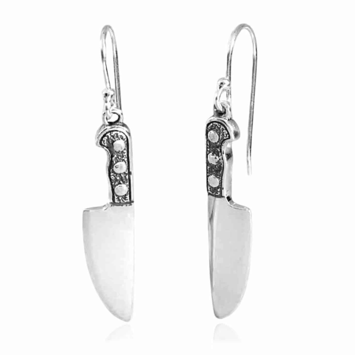 Sterling Silver Kitchen Knife Earrings