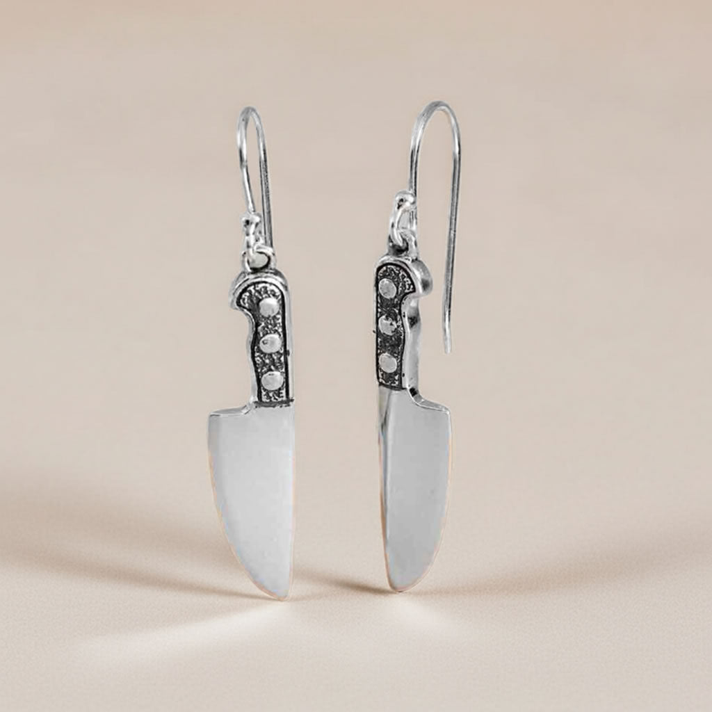 Sterling Silver Kitchen Knife Earrings