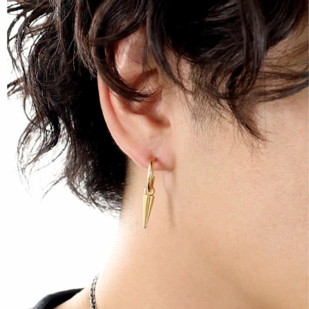 Gothic Gold Spike Hoop Earrings