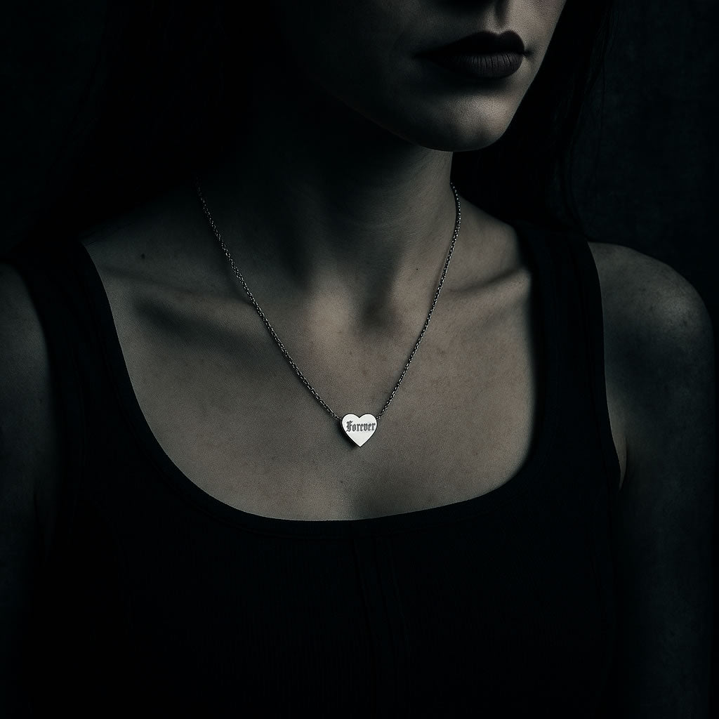 Personalised Gothic Font Heart Necklace
