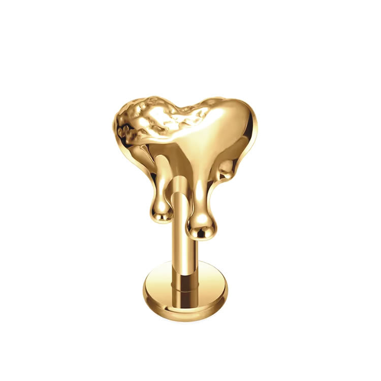 Gold Bleeding Heart Labret Stud