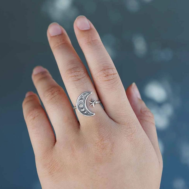 Sterling Silver Moon Phase Ring