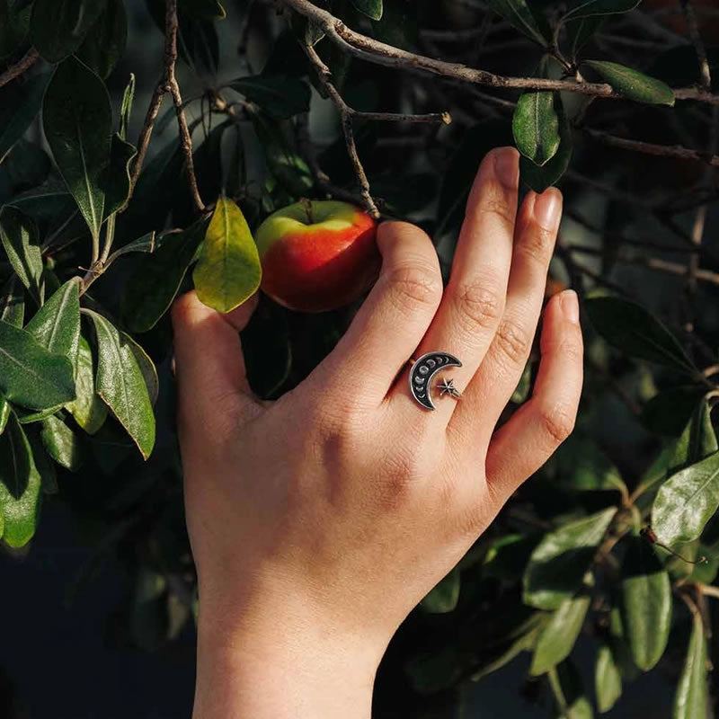 Sterling Silver Moon Phase Ring