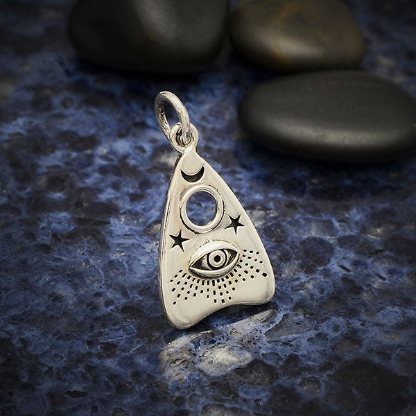 Silver Ouija Planchette Charm Necklace