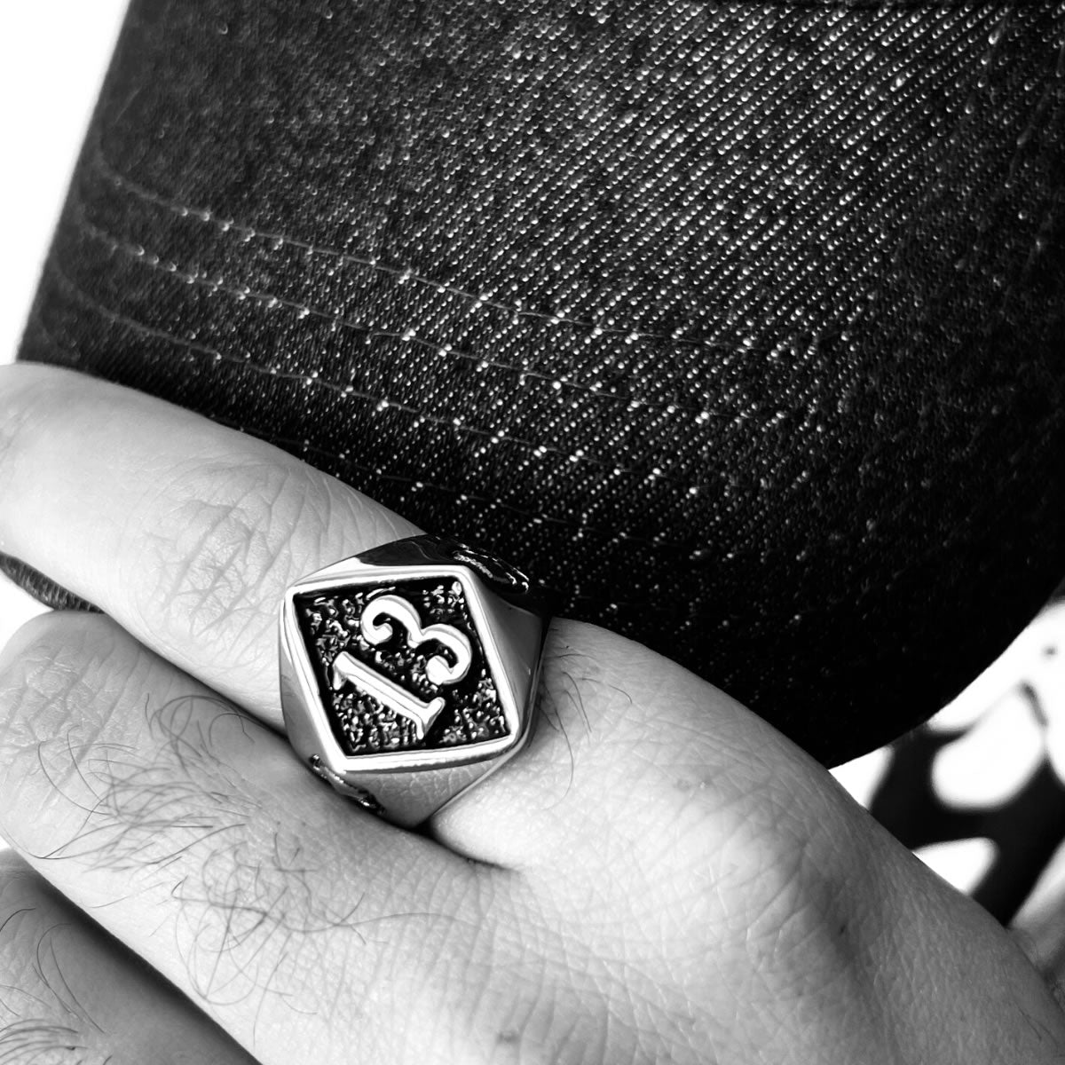 Men's Lucky 13 Signet Ring