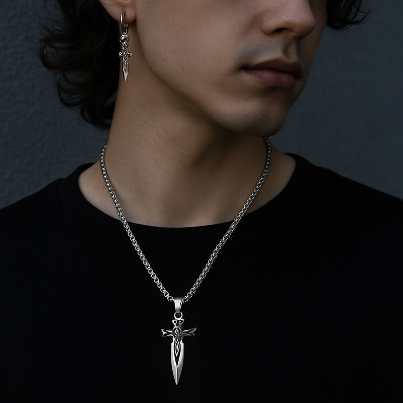 Stainless Steel Celtic Dagger Necklace