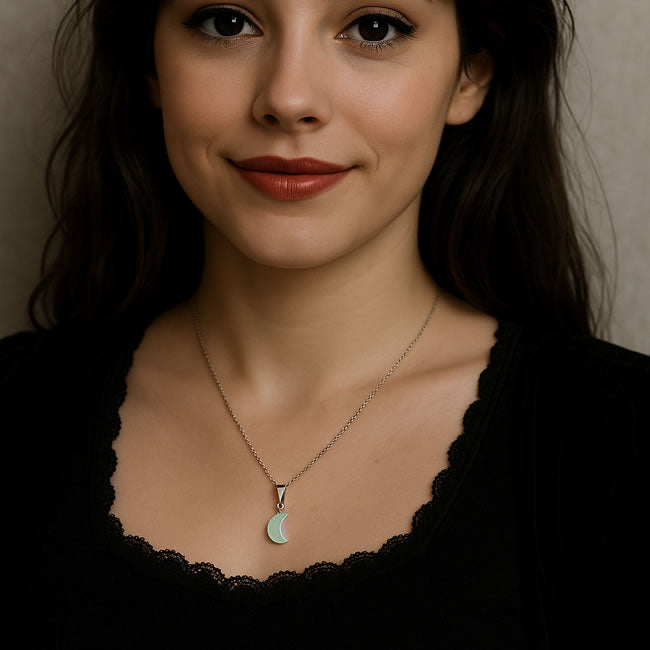 Green Aventurine Crystal Moon Necklace