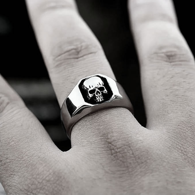 Stainless Steel Skull Signet Ring