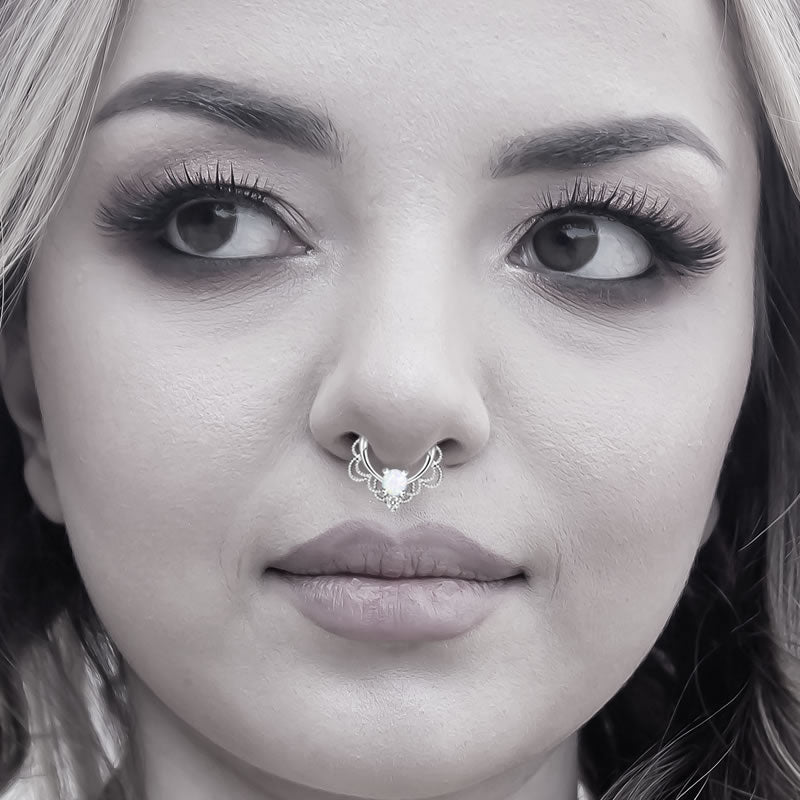 Opalite Rope Detail Septum/Cartilage Ring