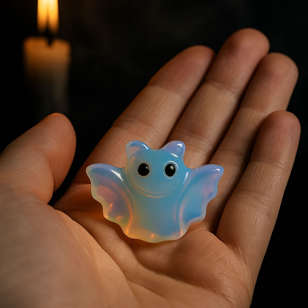 Opalite Carved Crystal Bat Figure
