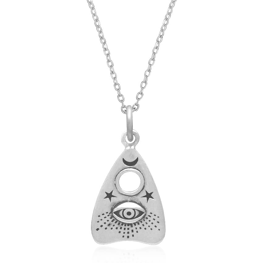 Silver Ouija Planchette Charm Necklace
