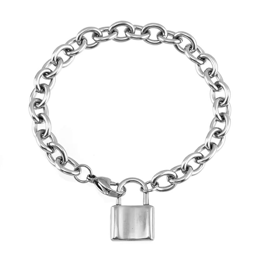 Stainless Steel Padlock Chain Bracelet