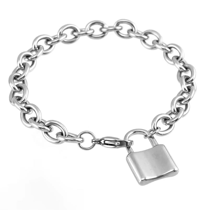 Stainless Steel Padlock Chain Bracelet