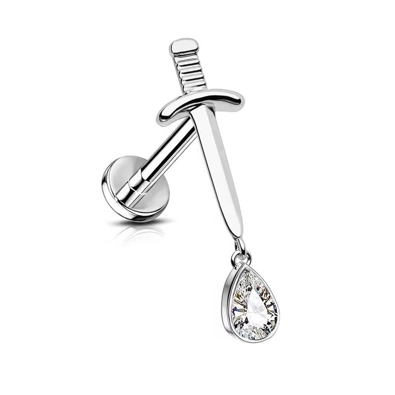 Dagger Teardrop Labret Stud