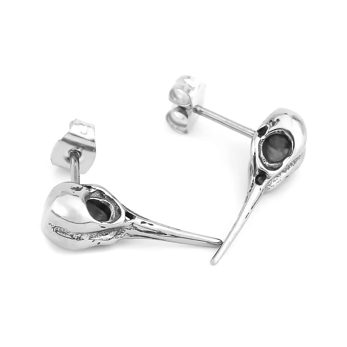 Raven Skull Stud Earrings