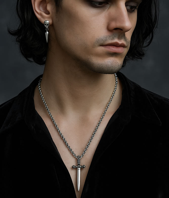 Obsidian Oath Sword Necklace