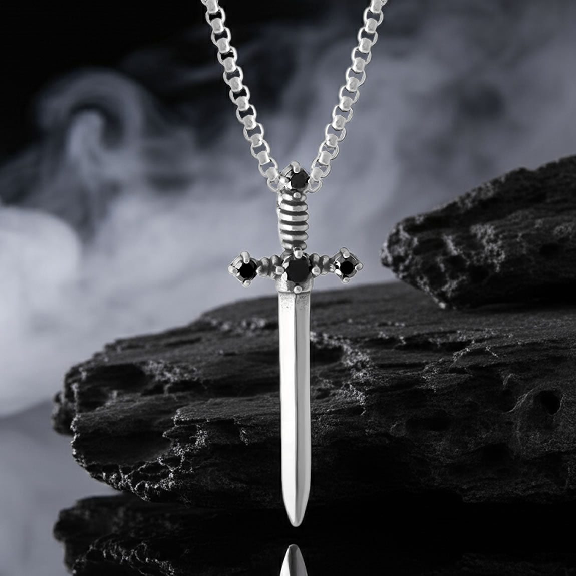 Obsidian Oath Sword Necklace