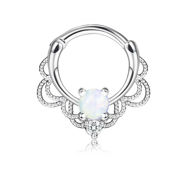 Opal Rope Detail Septum/Cartilage Ring