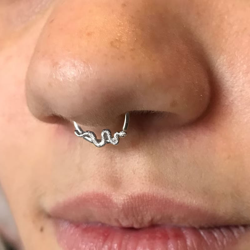 Silver Snake Cartilage/Septum Ring