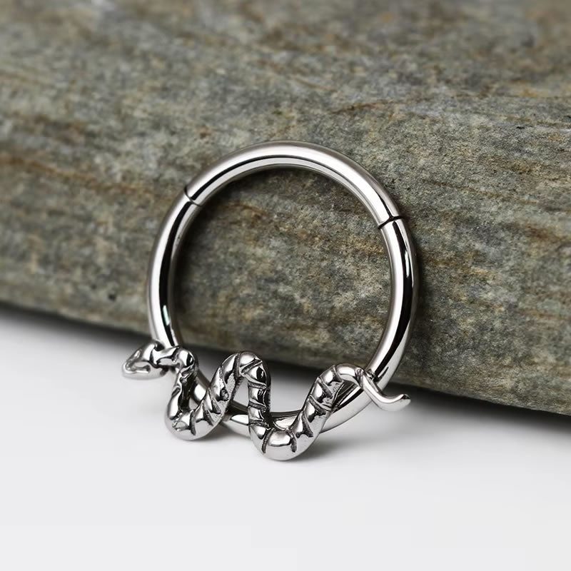 Silver Snake Cartilage/Septum Ring