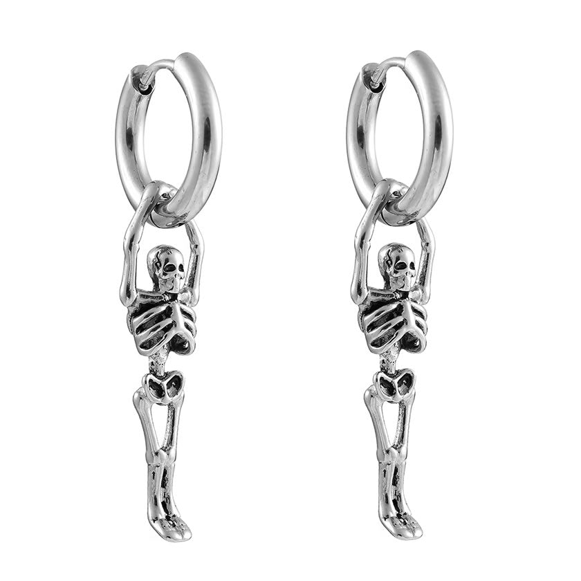 Hanging Skeleton Hoop Earrings