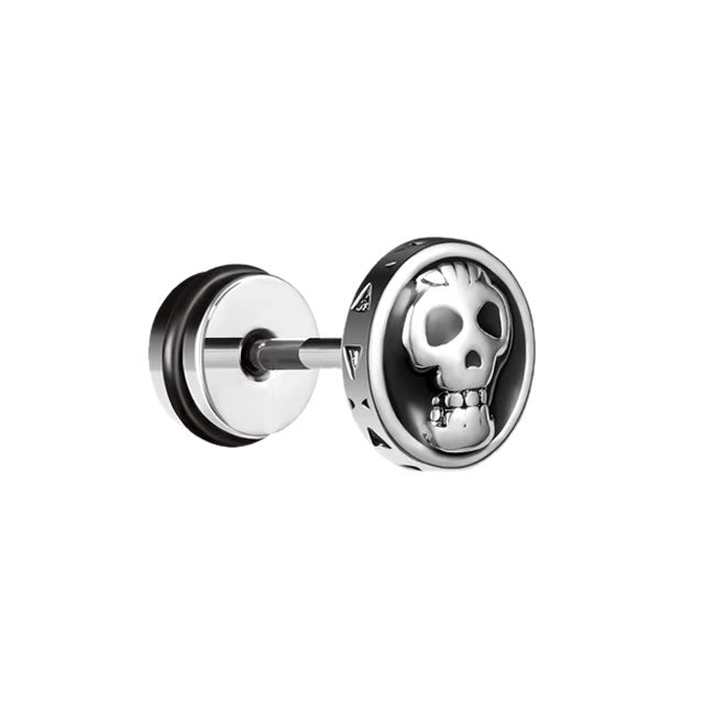 Skull Barbell Stud Earring
