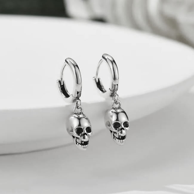 Skull Hoop Earrings